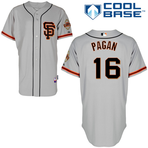 Angel Pagan #16 Youth Baseball Jersey-San Francisco Giants Authentic Road 2 Gray Cool Base MLB Jersey